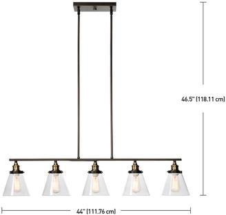 Globe Electric 5-Light Oil-Rubbed Bronze and Antique Brass Linear Industrial Pendant