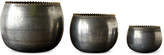 Thumbnail for your product : 3r Studio Round Metal Planters, Set of 3