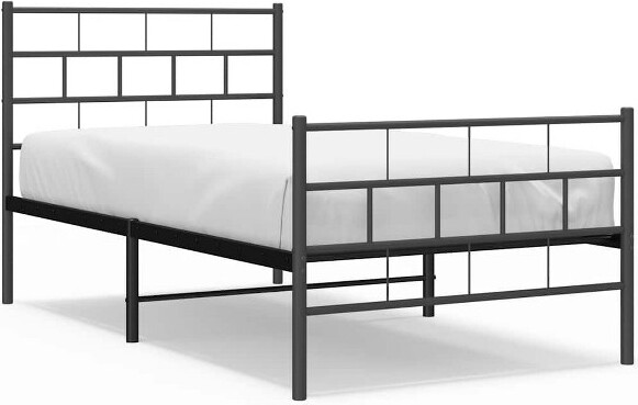 VidaXL vidaXLBlackMetalTwinXLBedFramewithHeadboard,Heavy-Duty,Under-BedStorage,NoMattress