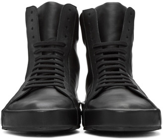 Jil Sander Black Leather High-Top Sneakers