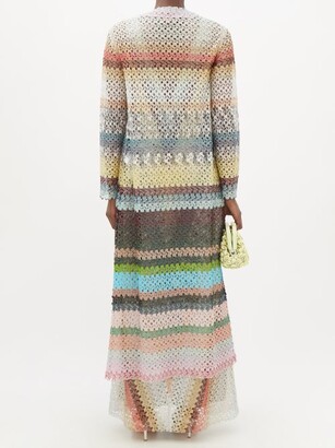 Missoni Striped Lace-knit Longline Cardigan - Multi Stripe