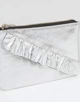 Thumbnail for your product : ASOS Metallic Leather Ruffle Purse