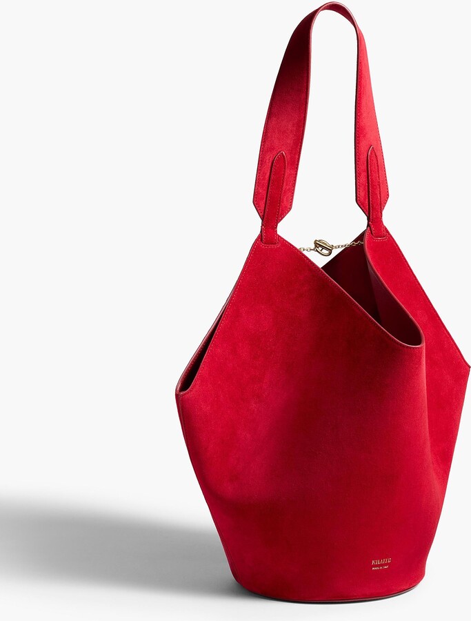 Small Lotus Tote in Ruby Suede