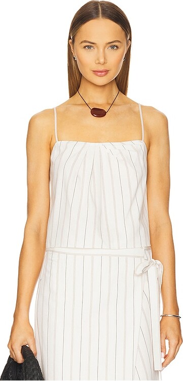 Vince Seedling Stripe Draped Front Tank