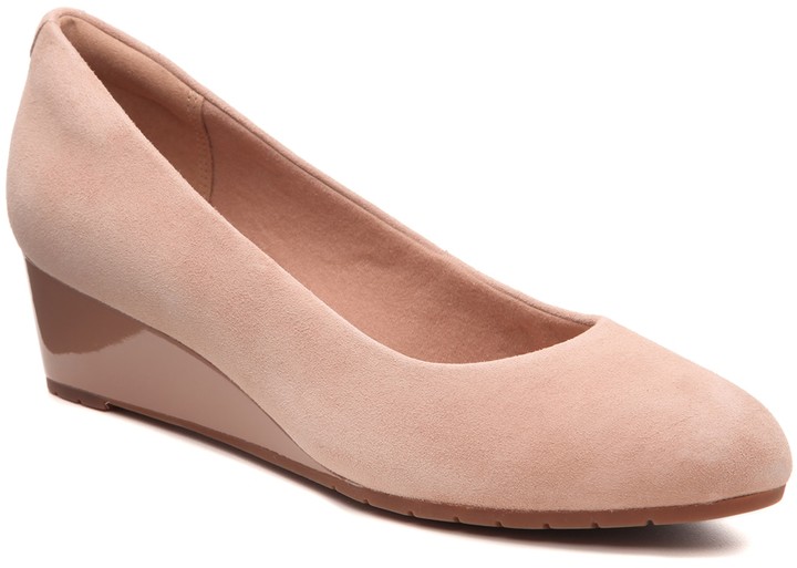 clarks shoes pink wedges