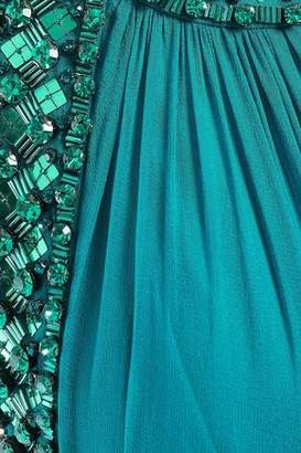 Jenny Packham Open-back Embellished Silk-georgette Gown