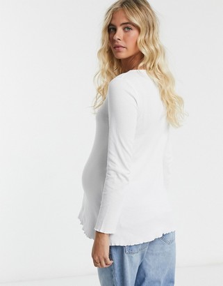 ASOS Maternity ASOS DESIGN Maternity button front top in waffle