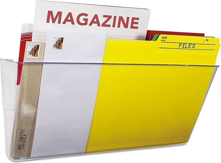 Storex Single-Pocket Mountable Wall File, Legal Size, Clear (STX70207U06C)