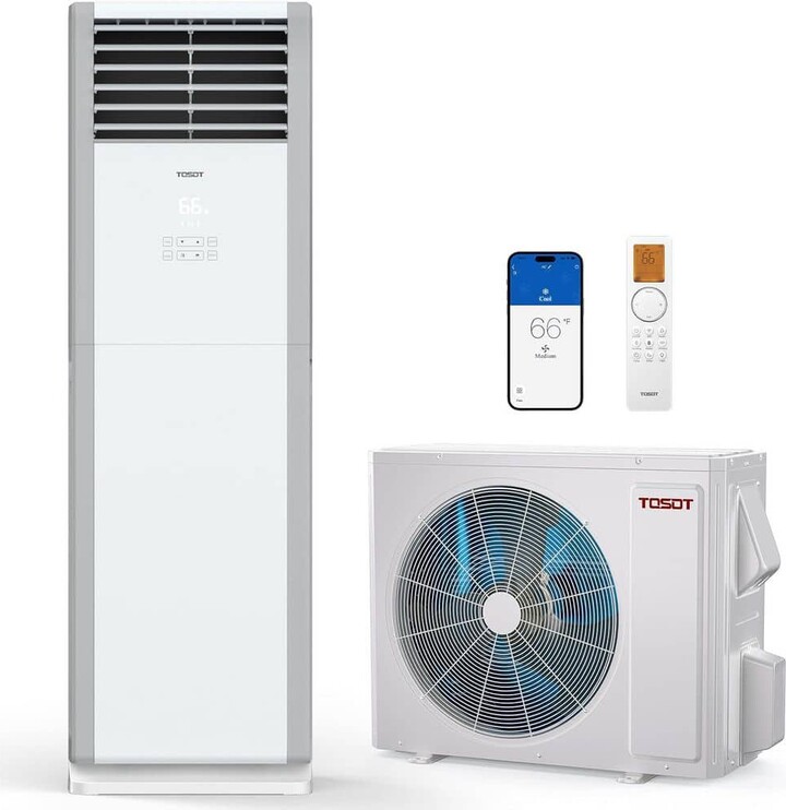 Tosot 36 K BTU Floor Standing Split Air Conditioner 230V High-Efficiency Cooling & Heating WiFi Quiet Operation Energy-Saving
