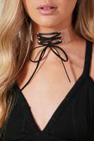 Thumbnail for your product : boohoo Julia Clear Lace Up Corset Choker