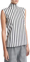 Thumbnail for your product : SOLACE London Odila Mock-Neck Sleeveless Striped Cotton Top