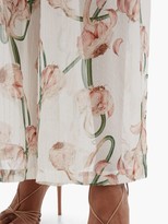 Thumbnail for your product : Adriana Degreas Aglio-print Silk Crepe De Chine Wide-leg Trousers - White Print
