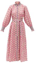 Thumbnail for your product : Muzungu Sisters - Alice Botanical-print Linen Midi Dress - Pink Print