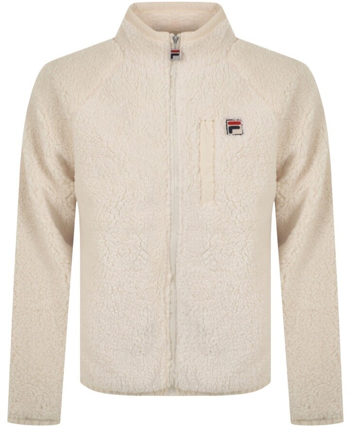 Fila Vintage Sherpa Full Zip Fleece Jumper Beige - ShopStyle