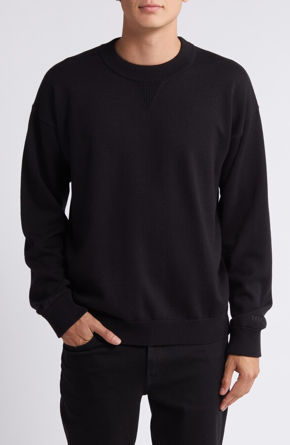 HUGO BOSS Swart Relaxed Sweater