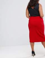 Thumbnail for your product : ASOS Curve High Waist Jersey Midi Skirt In Rib