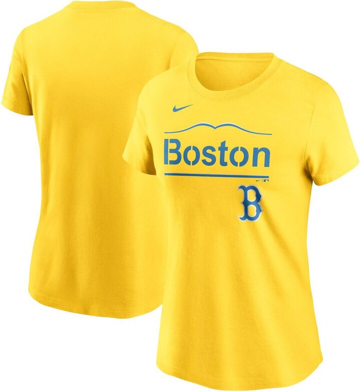 Nike Women's Gold Boston Red Sox City Connect Wordmark T-Shirt - ShopStyle