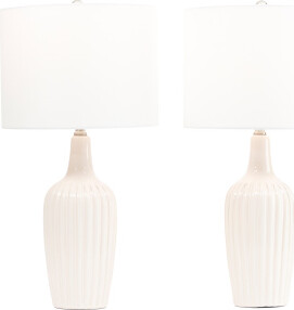 TJMAXX 2Pk 26In Ribbed Ceramic Table Lamp