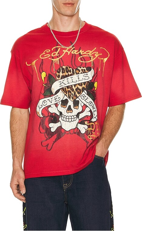 Ed Hardy Skull Boxy Tee