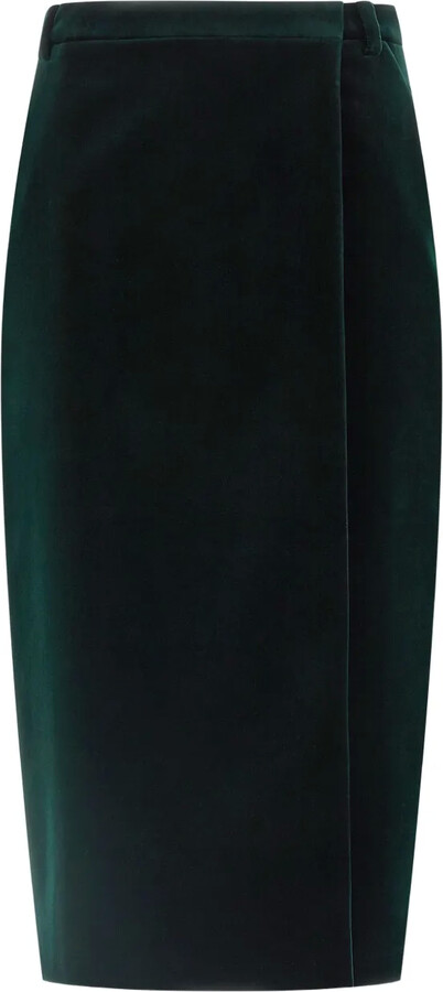 Saint Laurent Velvet Midi Skirt