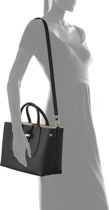 Longchamp Roseau Medium Leather Top-Handle Tote Bag with Shoulder Strap