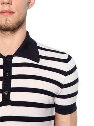 DSQUARED2 Striped Wool Knitted Polo Shirt