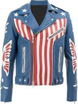 Thumbnail for your product : Balmain American flag print leather jacket