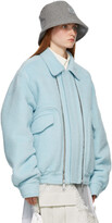 Thumbnail for your product : we11done Blue Front Zipper Details Bomber Jacket