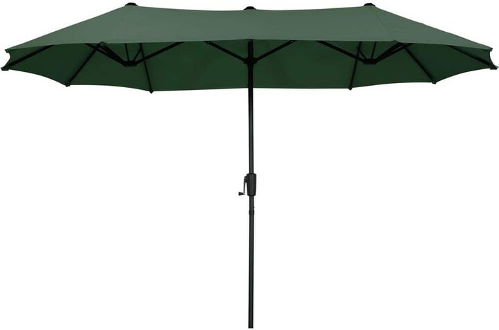 Ainfox 13 ft. Steel Market Patio Umbrella 2-Side in Green