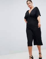 Thumbnail for your product : ASOS Curve DESIGN Curve Tea Jumpsuit With Kimono Sleeve And Button Detail