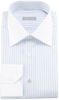 Thumbnail for your product : Stefano Ricci Striped Contrast-Collar Dress Shirt, Blue