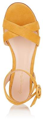 Gianvito Rossi Women's Suede Ankle-Strap Sandals - Yellow