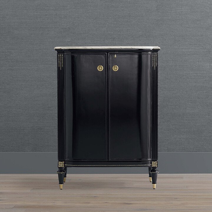 Regency Bow Front Bar Cabinet