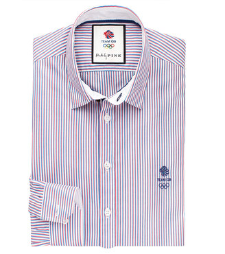 Thomas Pink Peerson Stripe Slim Fit Button Cuff Shirt