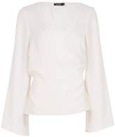 Thumbnail for your product : boohoo Bell Sleeve Tie Waist Top