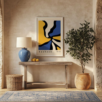 George Oliver Yellow and Blue Bauhaus Currents Print