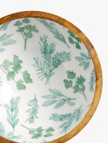 Thumbnail for your product : John Lewis & Partners Herb Print Wood Salad Bowl, 24cm, Natural/Green
