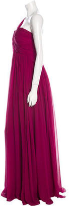 Marchesa Silk One-Shoulder Gown