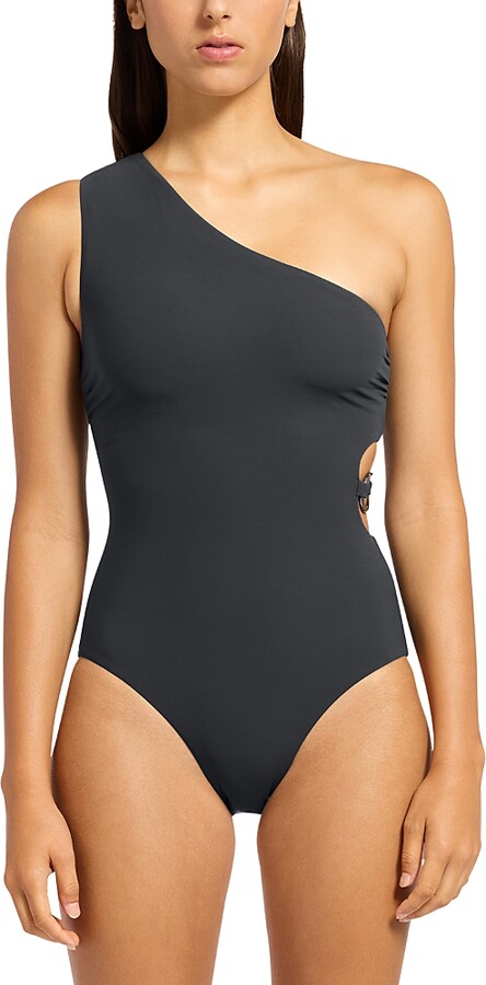 Jets One Shoulder Cutout One Piece Swimsuit