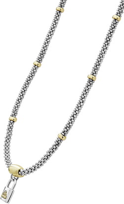 Lagos Beloved Small Lock Two-Tone Pendant Necklace