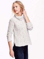 Thumbnail for your product : Old Navy Women's Cable-Front Turtleneck Sweater