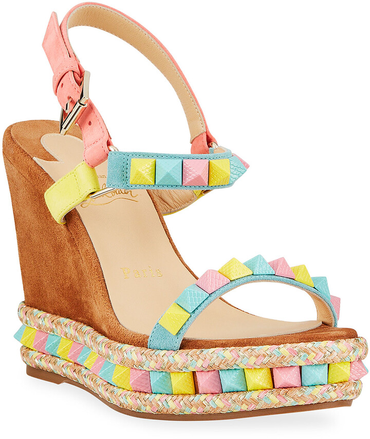 pyraclou spike wedge espadrille sandals