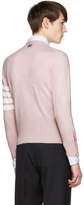 Thumbnail for your product : Thom Browne Pink Classic Short V-Neck Cardigan