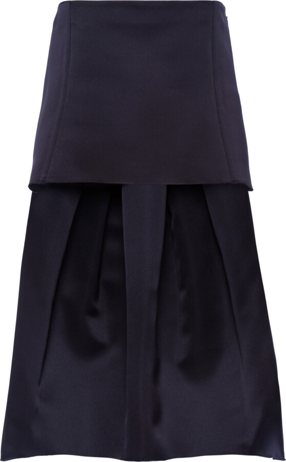 Prada Double Satin Mini Skirt - ShopStyle