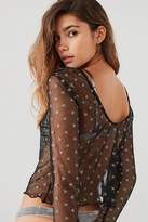 Thumbnail for your product : Out From Under Star Mesh Long Sleeve Top