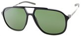 Thumbnail for your product : Dolce & Gabbana DG6088 2616/71 Black Rubber Pilot Sunglasses Green Lens