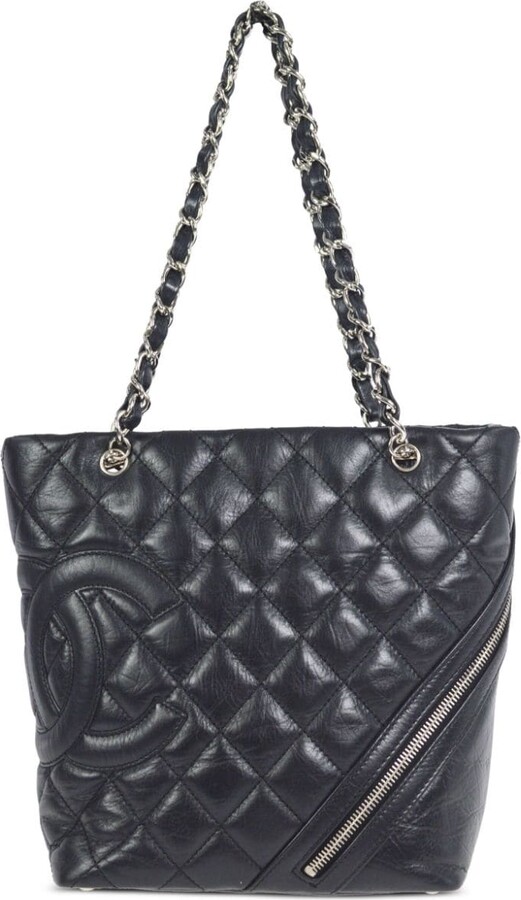 Chanel Pre Owned 2007 Cambon line logo-appliqué zipped-detail shoulder bag  - ShopStyle