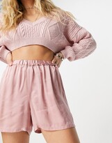 Thumbnail for your product : Ghost Harlow satin shorts in baby pink