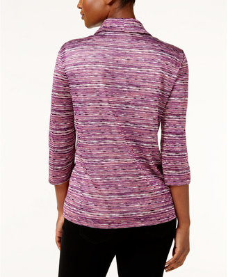 Alfred Dunner Petite Layered-Look Space-Dyed Top