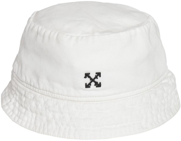 white canvas bucket hat